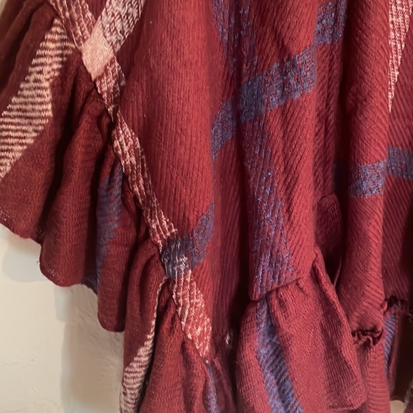 red plaid poncho - Picture 3 of 3